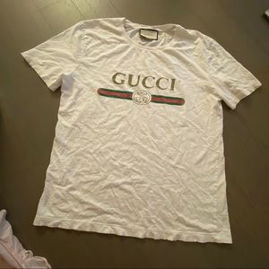 Gucci white oversized logo tee